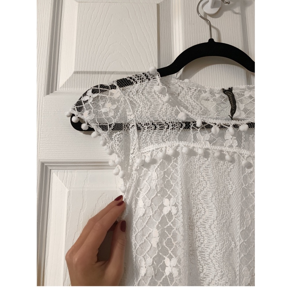 ✨ Boho White Lace Dress